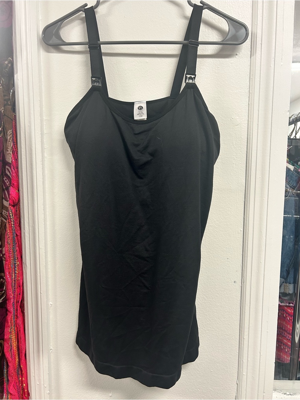 Bravado Designs Black Nursing Cami Tank Top with Clip Straps Size XL